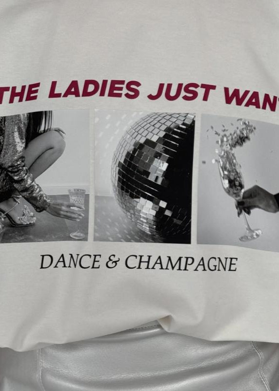 Oversized Cotton T Shirt With Party Graphic