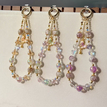 Chic Butterfly Crystal Beaded Charms Keychain