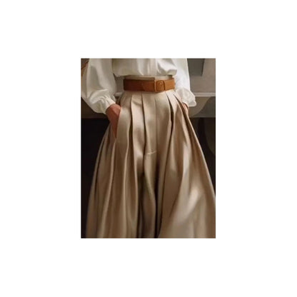Loose Wide Leg Solid Color Casual Pants Bottoms Trousers