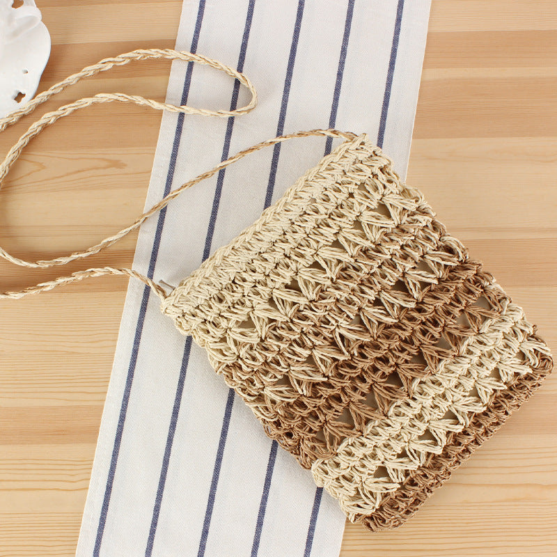 Crochet Market Bag Gradient Crossbody Bag