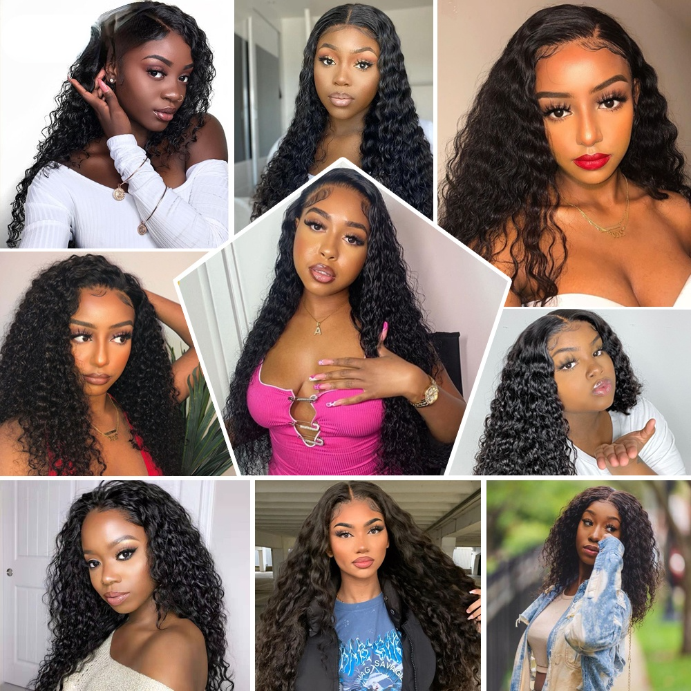 Deep Wave Closure Wig Human Hair Lace Frontal Wigs 13X6 Lace Front Wig Preplucked Bleached Knots Wigs 13X4 Deep Wave Frontal Wig