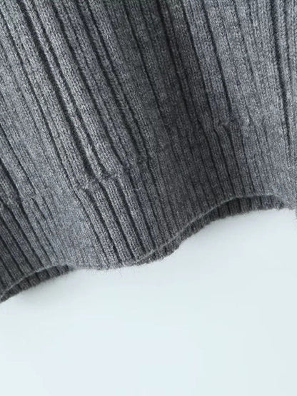 Long Sleeves Loose Pleated Solid Color Split-Joint Off-The-Shoulder Sweater
