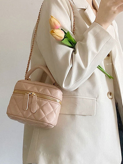 Casual Solid Color Zipper Chains Bags Accessories