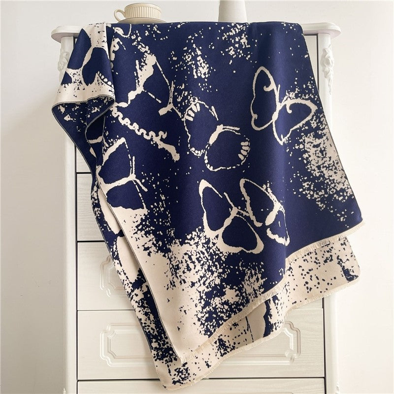 Jacquard Fringed Cashmere-Like Scarf