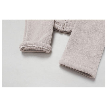 Solid Color Slim Fit Fleece Jacket