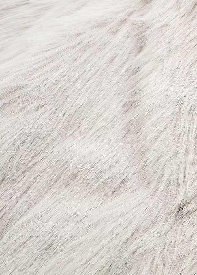 Three Quarter Faux Fur Coat White Luxury