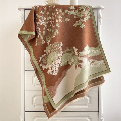 Jacquard Fringed Cashmere-Like Scarf
