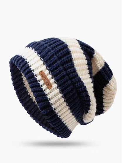 Haila - Cozy Striped Knitted Beanie for Women