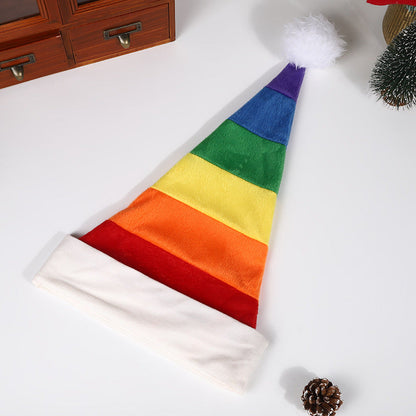 Christmas Plush Cloth Rainbow Hat For Festive Wear