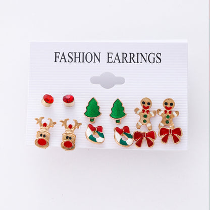Christmas Zinc Alloy Snowflake Bell Earrings