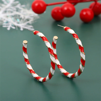 Christmas Spiral Earrings Vintage Alloy Style