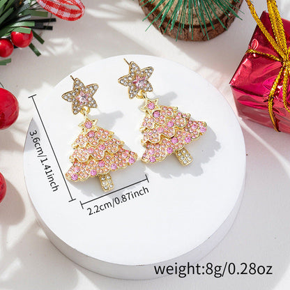 Christmas Alloy Five Pointed Star Earrings