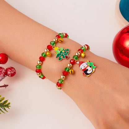 Christmas Crystal Alloy Women Santa Claus Bracelet