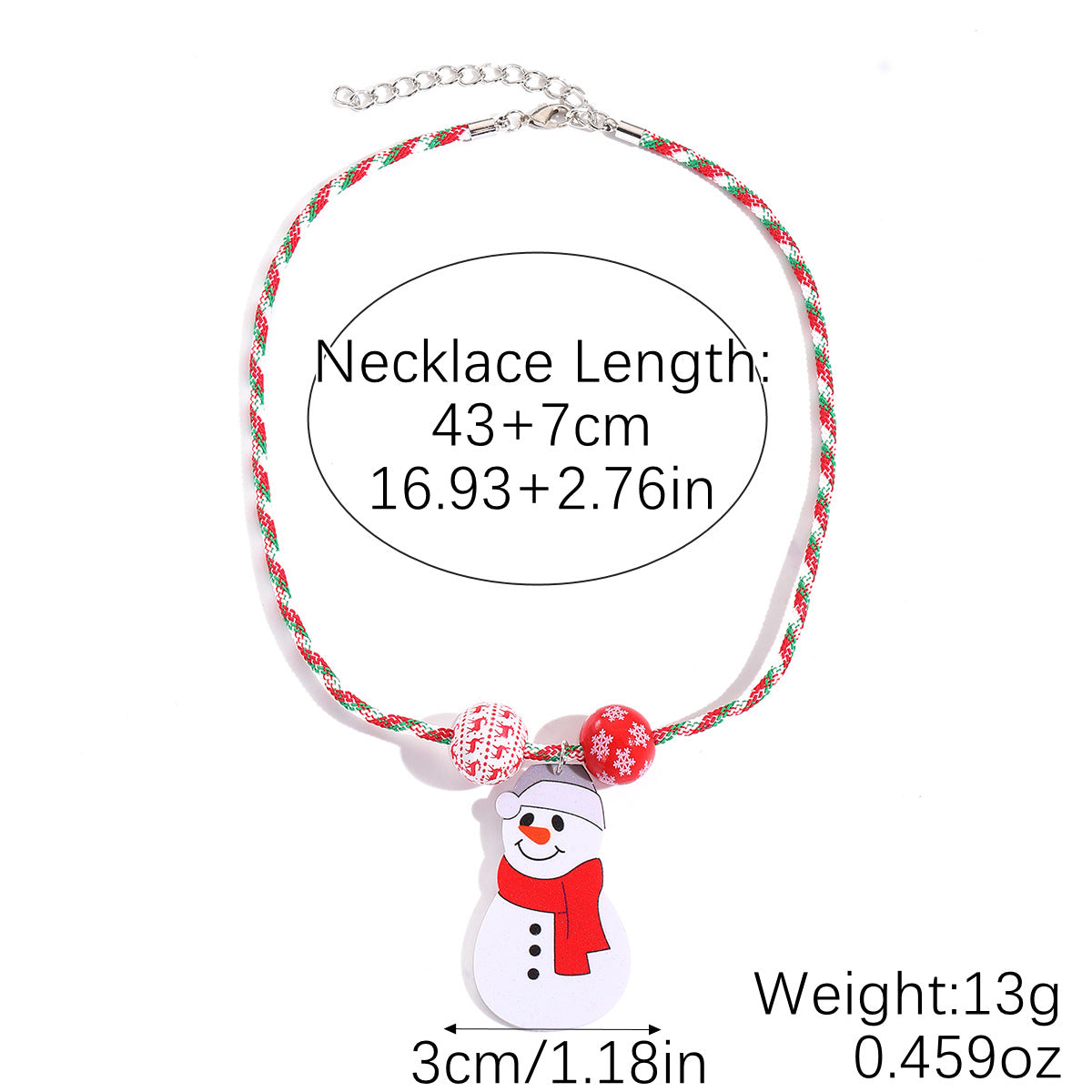 Christmas Fashion Zinc Alloy Geometry Pendant Necklace
