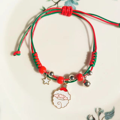 Christmas Woven Alloy Bracelet With Cartoon Style