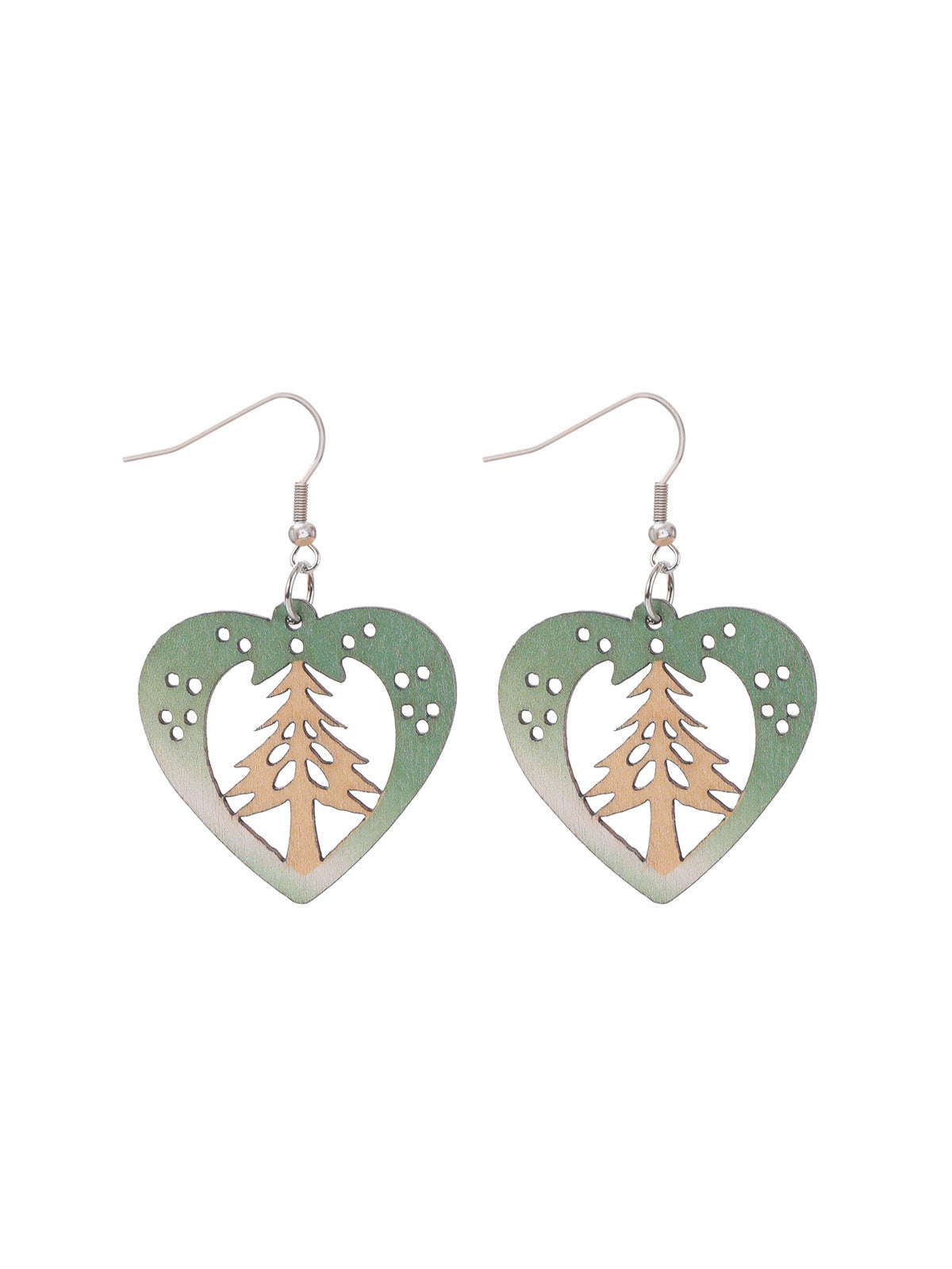 Christmas Wooden Earrings Snowman And Tree Style