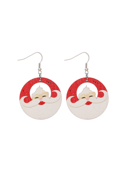 Christmas Wooden Earrings Snowman And Tree Style