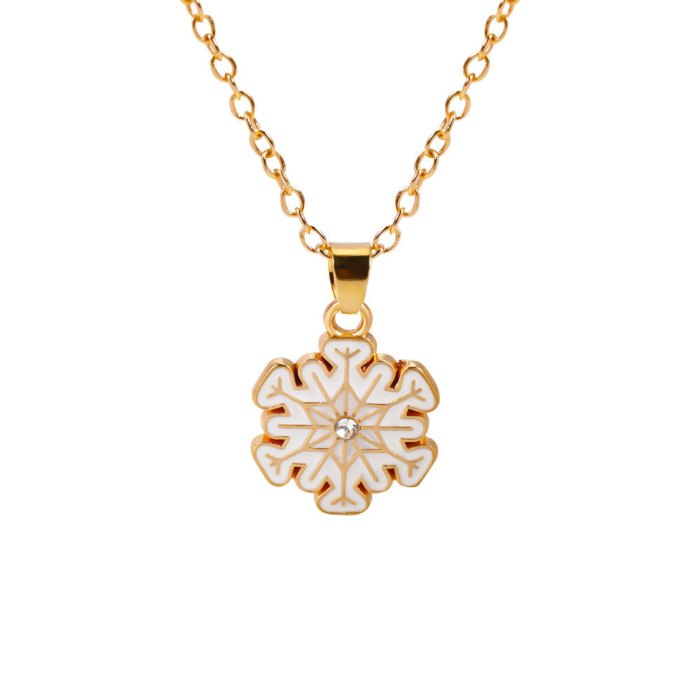 Christmas Alloy Santa Claus Tree Pendant Necklace