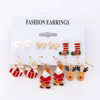 Christmas Zinc Alloy Snowflake Bell Earrings