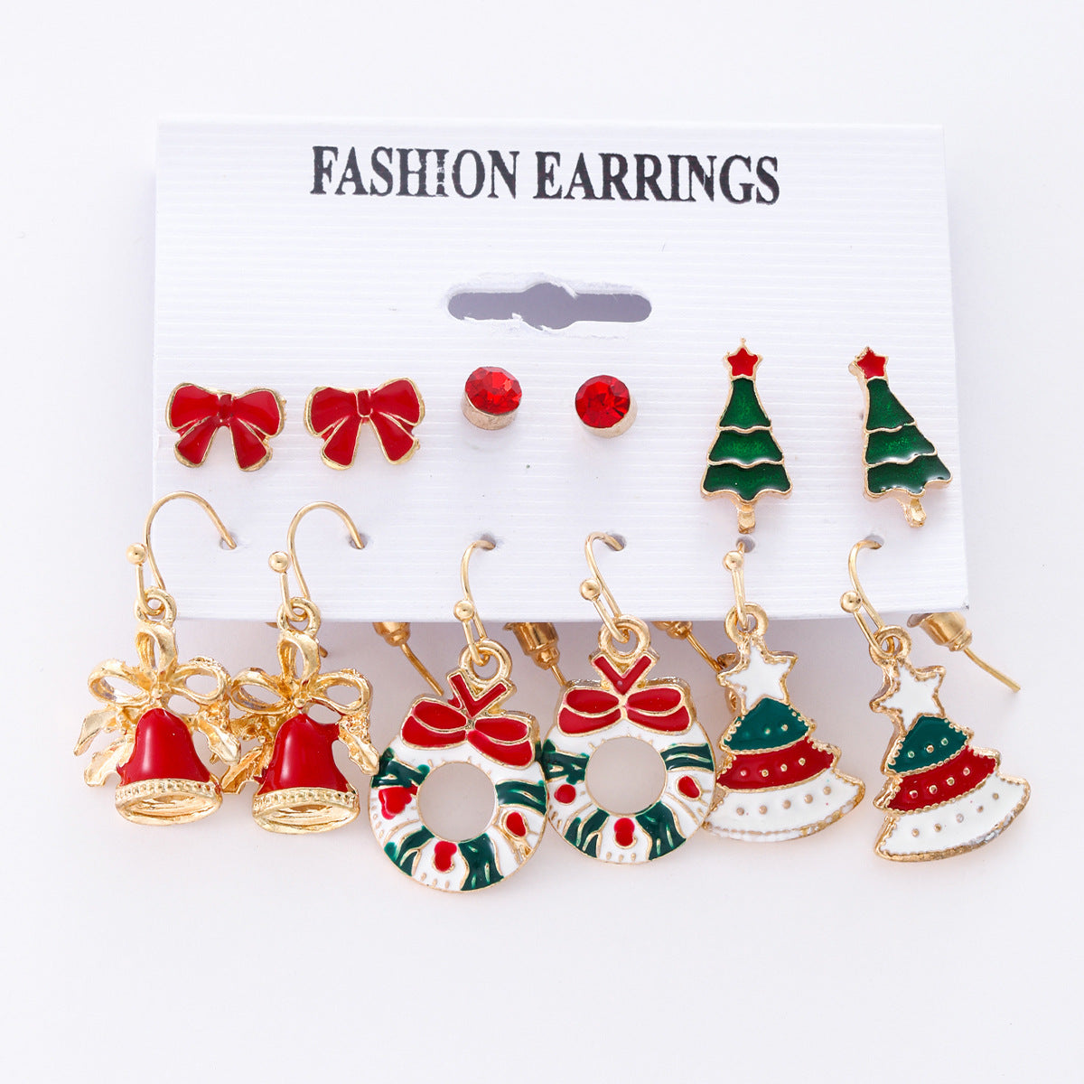 Christmas Zinc Alloy Snowflake Bell Earrings