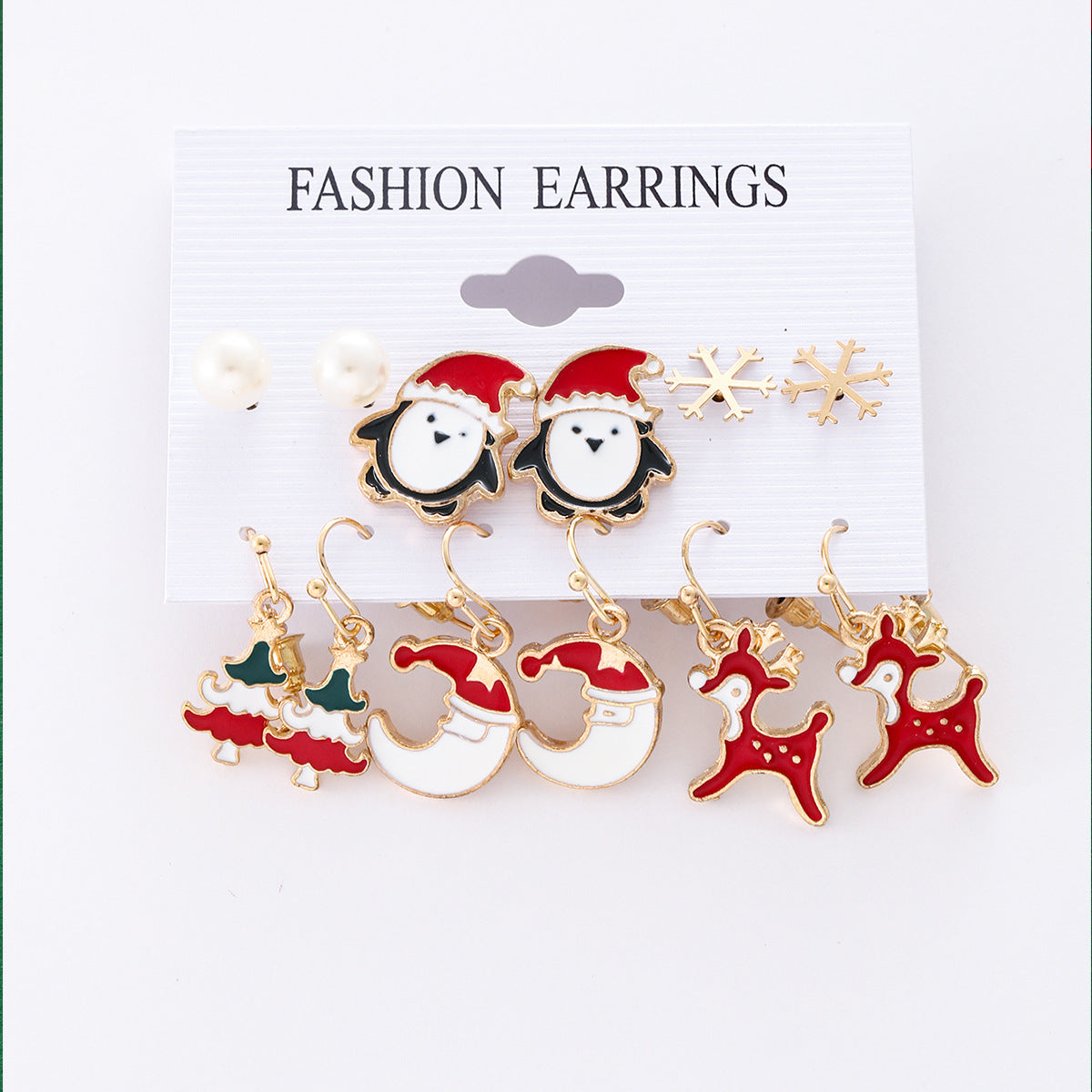 Christmas Zinc Alloy Snowflake Bell Earrings