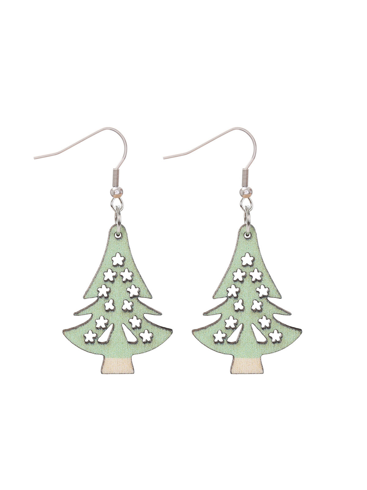 Christmas Wooden Earrings Snowman And Tree Style