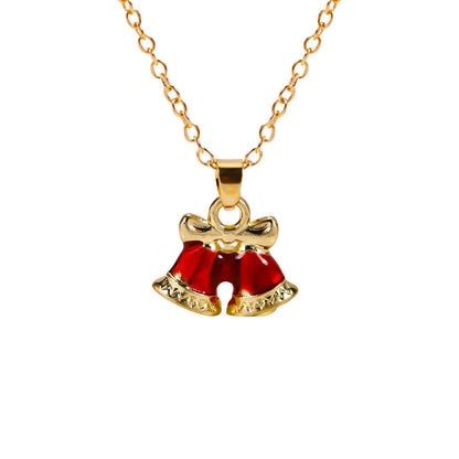 Christmas Alloy Santa Claus Tree Pendant Necklace