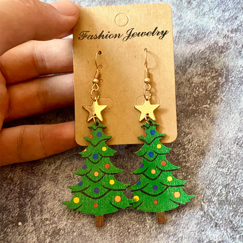 Christmas Acrylic Stitching Grinch Earrings For Women