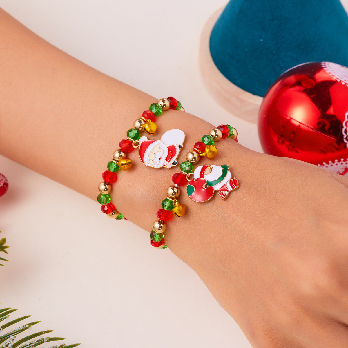 Christmas Crystal Alloy Women Santa Claus Bracelet