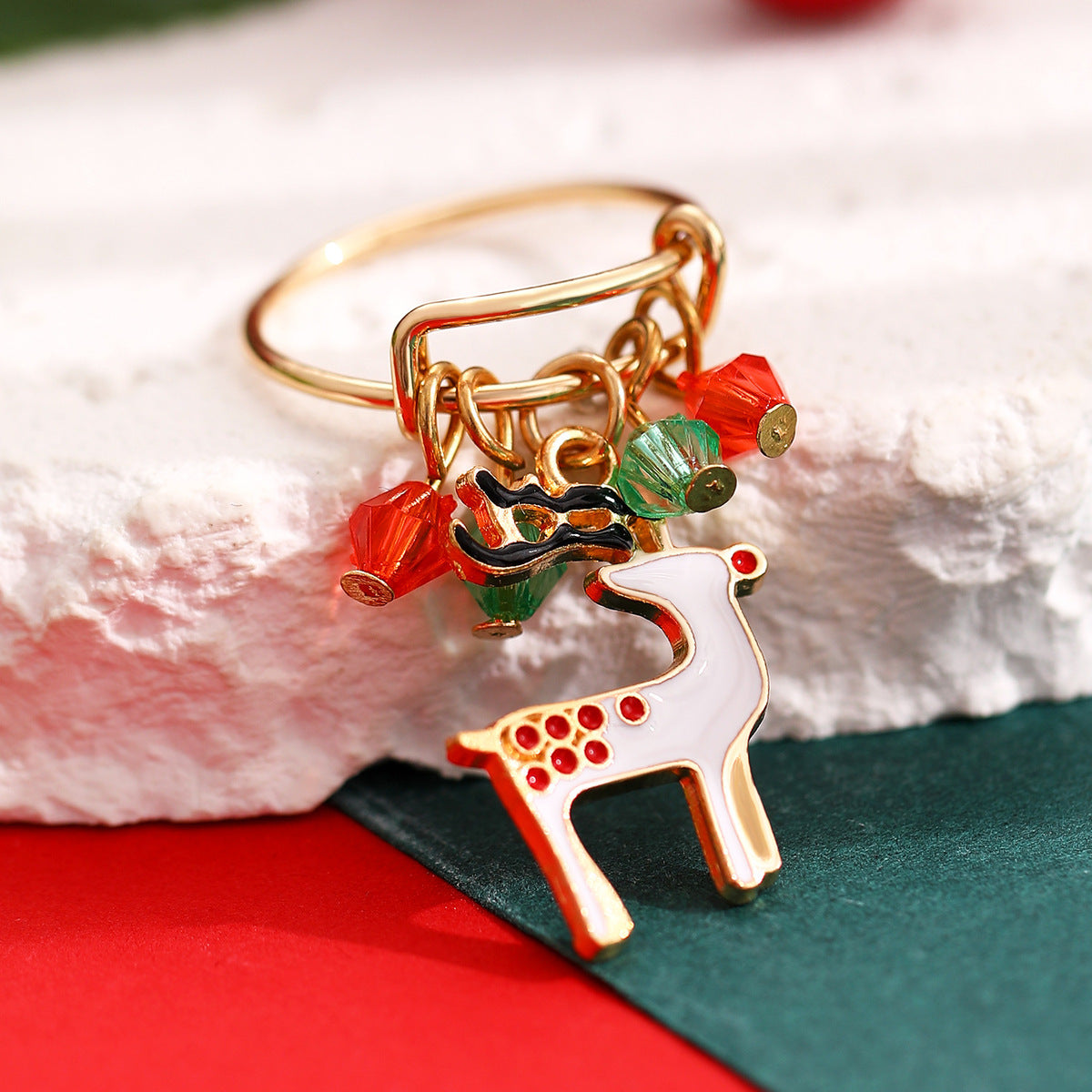 Christmas Alloy Elk Animal Pendant Ring