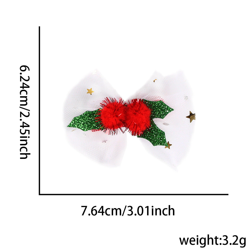 Christmas Cartoon Bow Hairpin Velvet Elk Bow