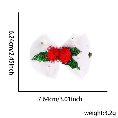 Christmas Cartoon Bow Hairpin Velvet Elk Bow