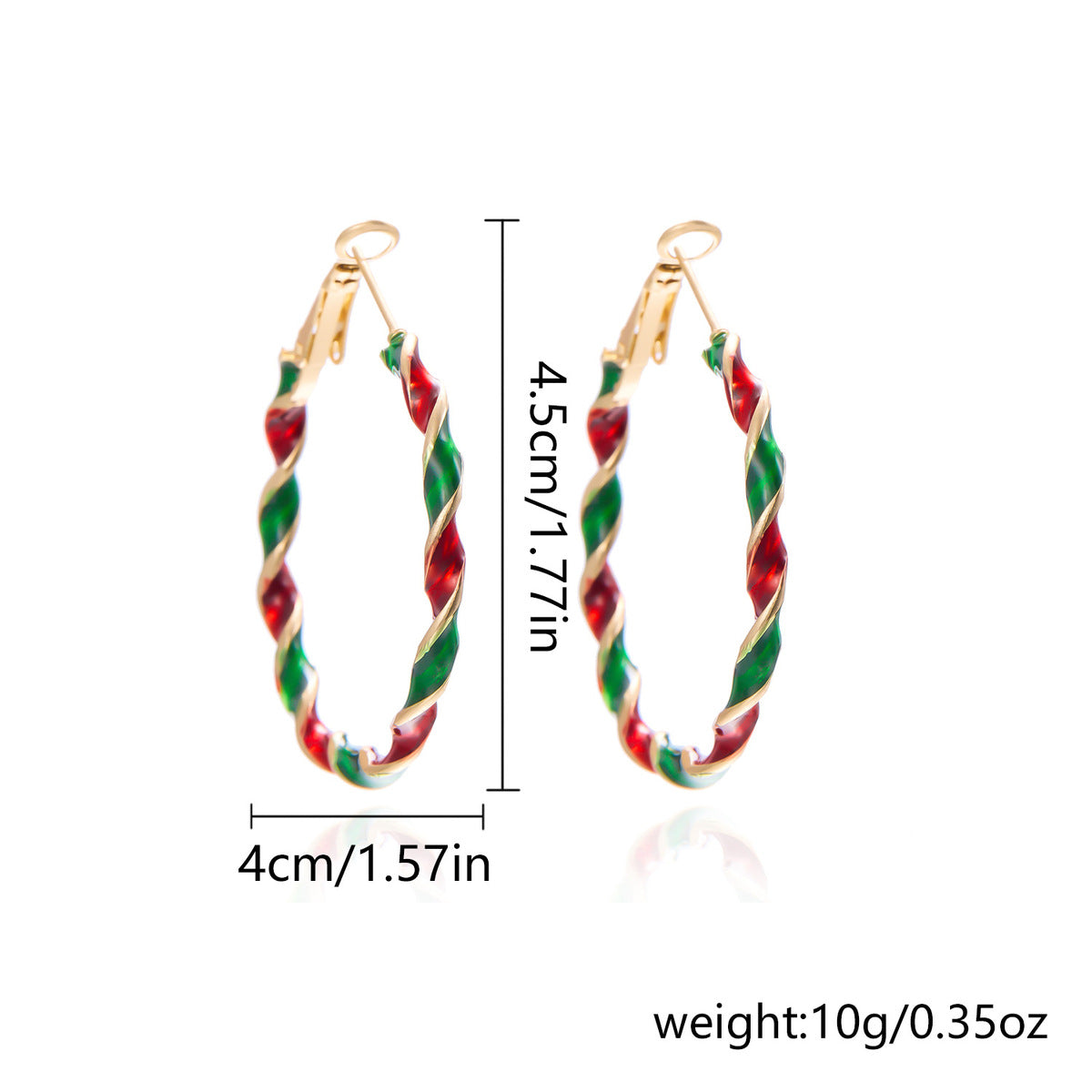 Christmas Women Earrings Multicolor Spiral Fashion