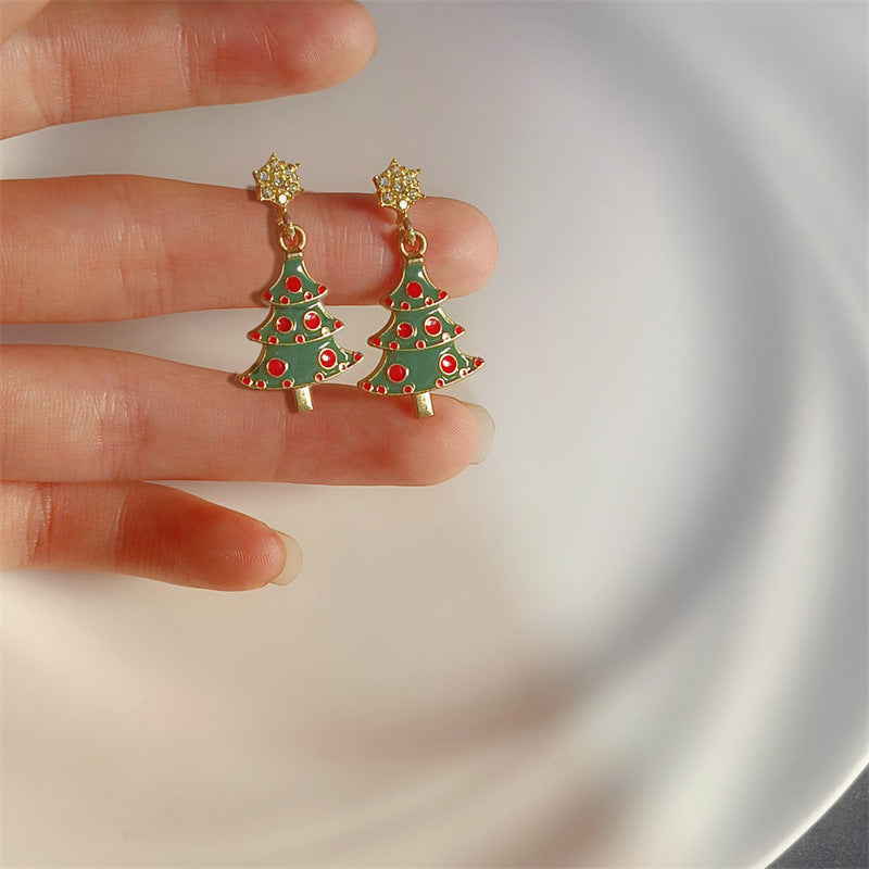 Christmas Alloy Five Pointed Star Earrings
