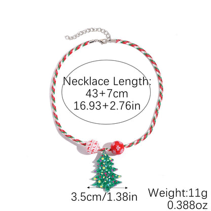 Christmas Fashion Zinc Alloy Geometry Pendant Necklace