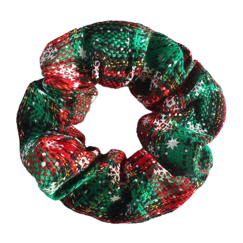 Christmas Fabric Snowflake Antler Hair Ring