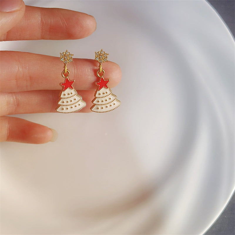 Christmas Alloy Five Pointed Star Earrings