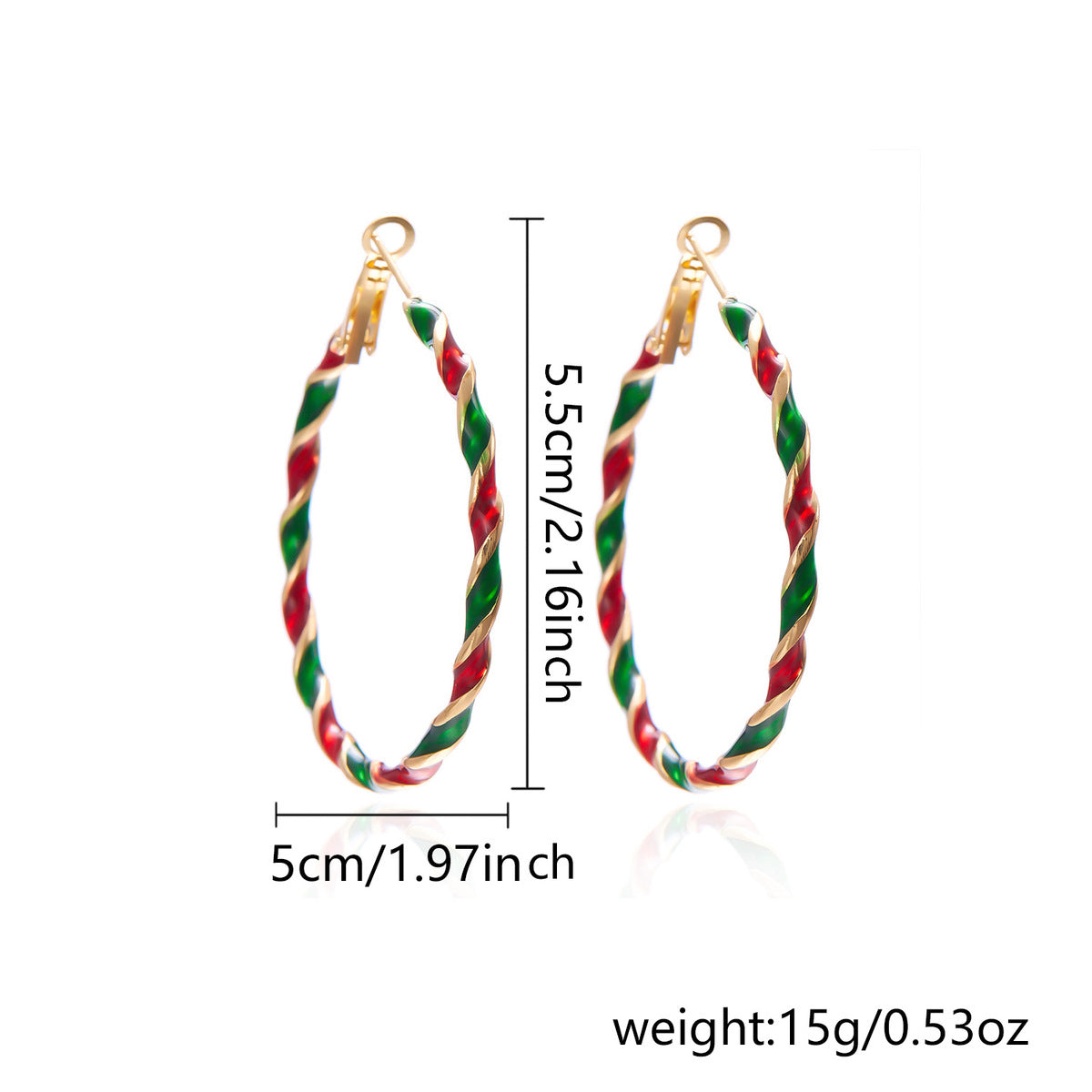 Christmas Women Earrings Multicolor Spiral Fashion