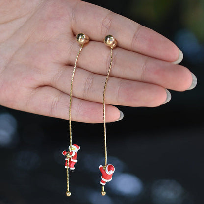 Christmas Alloy Women Fashion Asymmetric Earrings