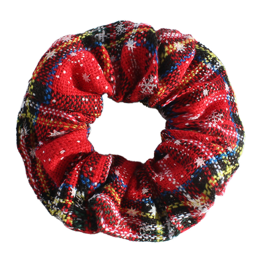 Christmas Fabric Snowflake Antler Hair Ring