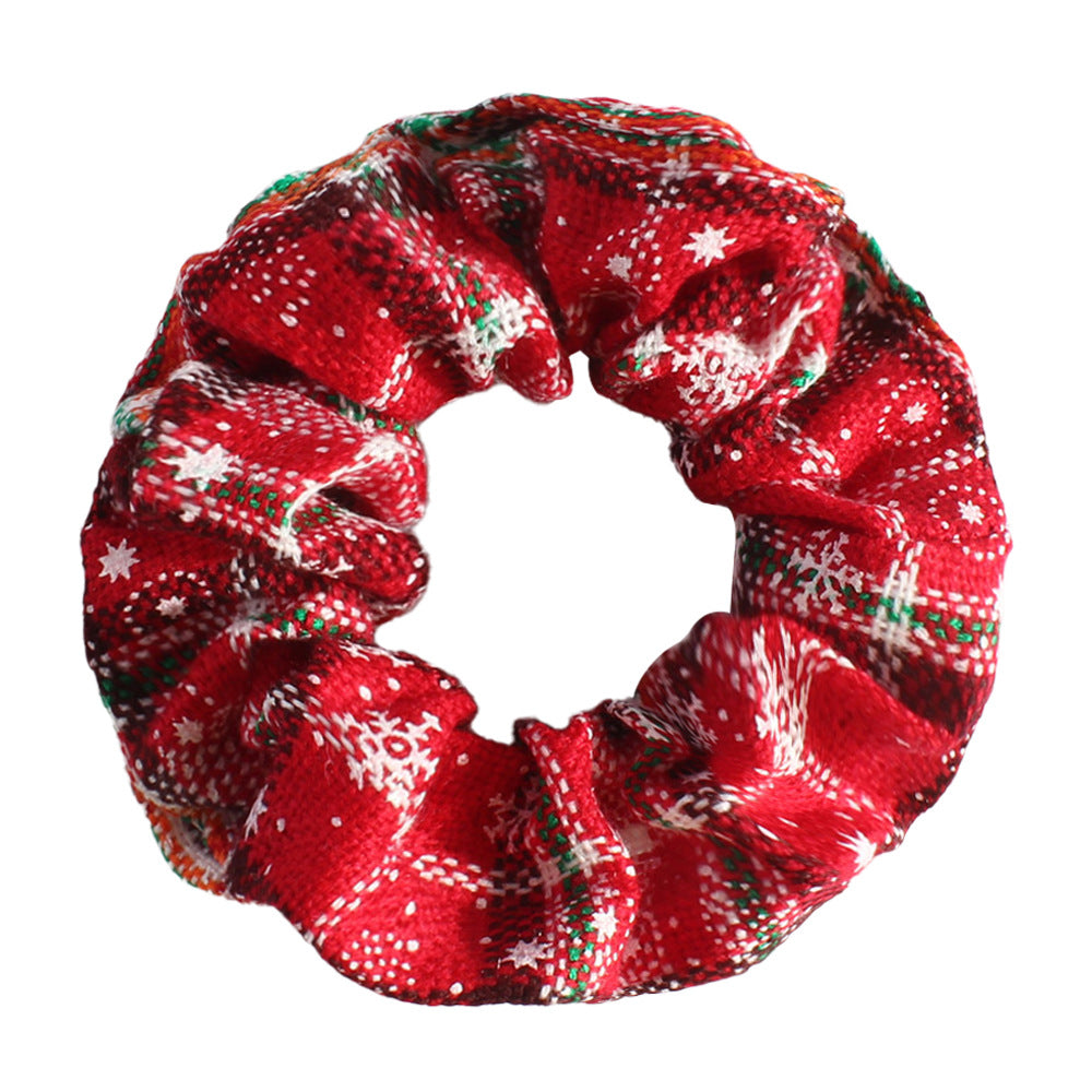 Christmas Fabric Snowflake Antler Hair Ring