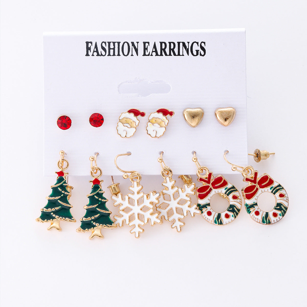 Christmas Zinc Alloy Snowflake Bell Earrings
