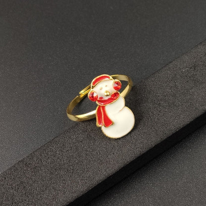 Christmas Cartoon Animal Alloy Rings For Women