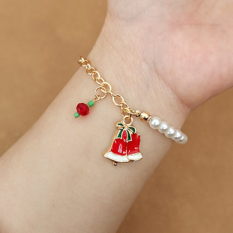 Christmas Alloy Bracelet With Snowman Elk Design