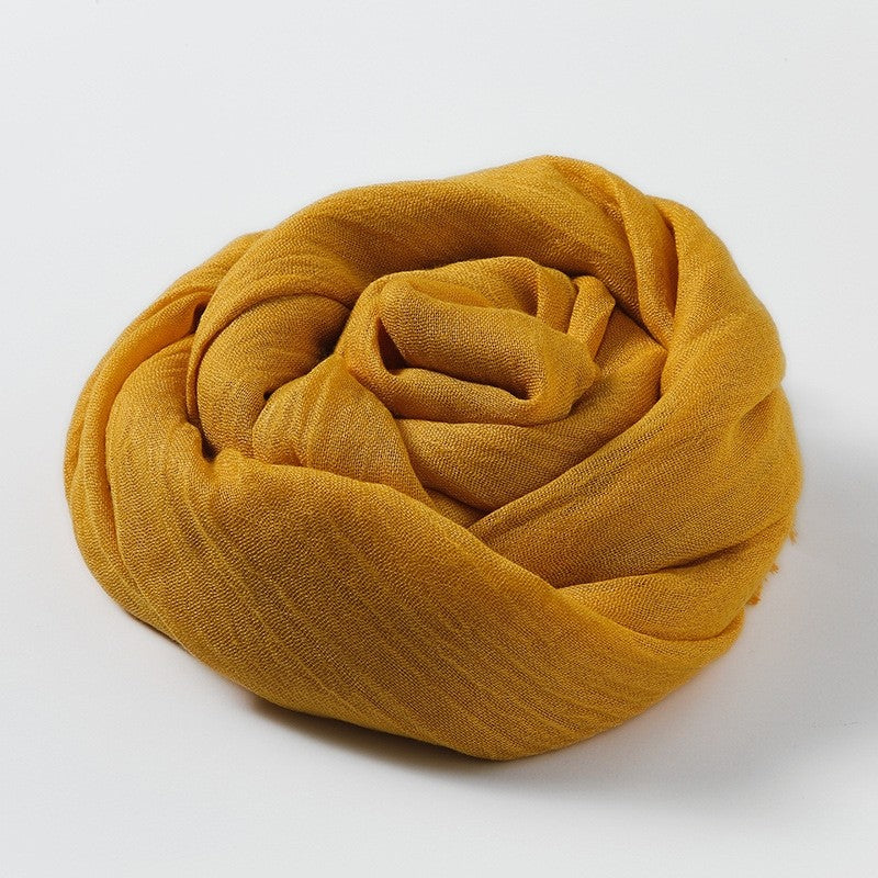 Solid Color Cotton And Linen Summer Thin Scarf