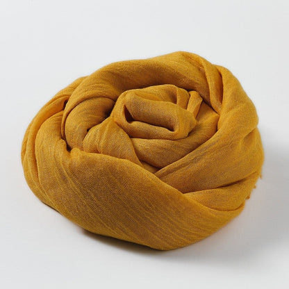 Solid Color Cotton And Linen Summer Thin Scarf