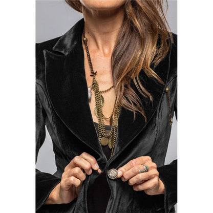 Velvet Slim Single Button Casual Blazer