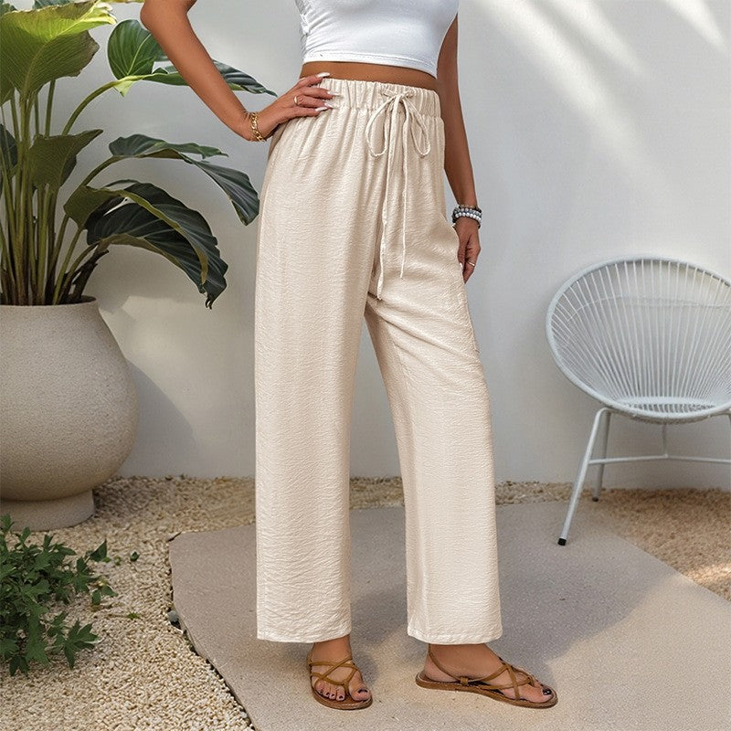 Casual Texture Straight Leg Pants