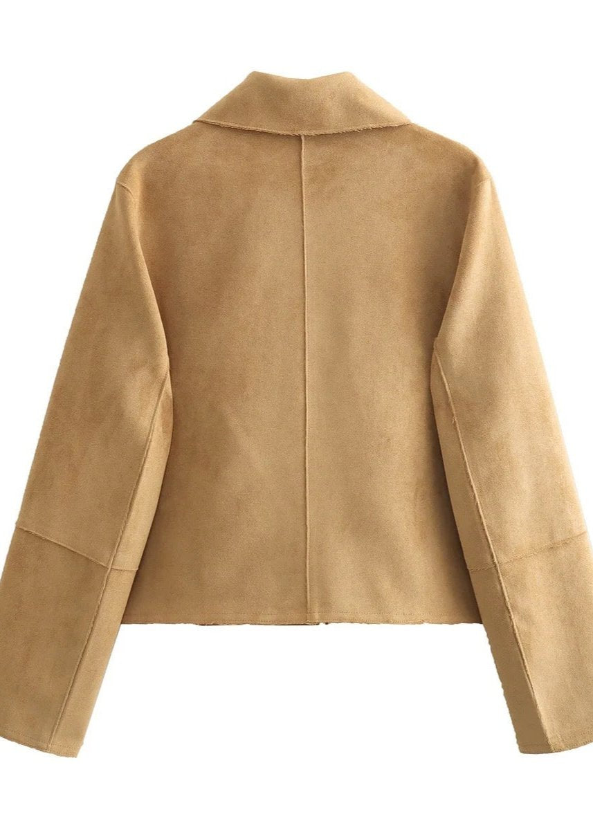 Suede Jacket Classic Button Up Design