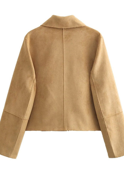 Suede Jacket Classic Button Up Design